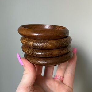 Vintage wood coaster, Mid century modern home decor